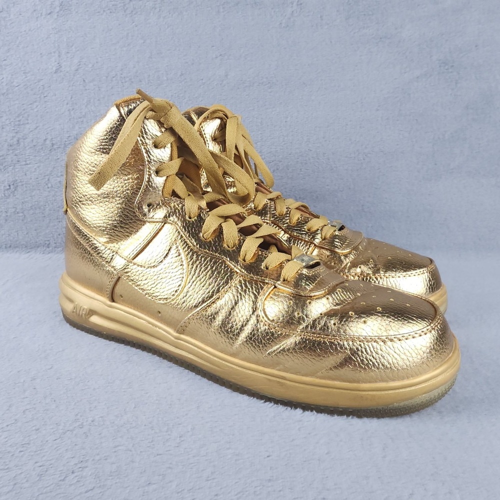 Nike Lunar Force 1 High iD Metallic Gold Mens Size 12 669709-995 Custom AF1